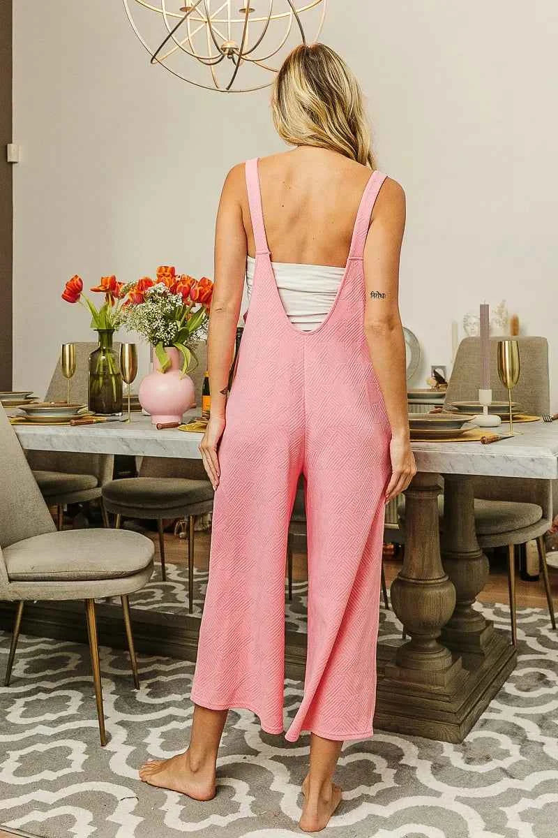 BiBi Textured Jacquard Jumpsuit with Side Pockets