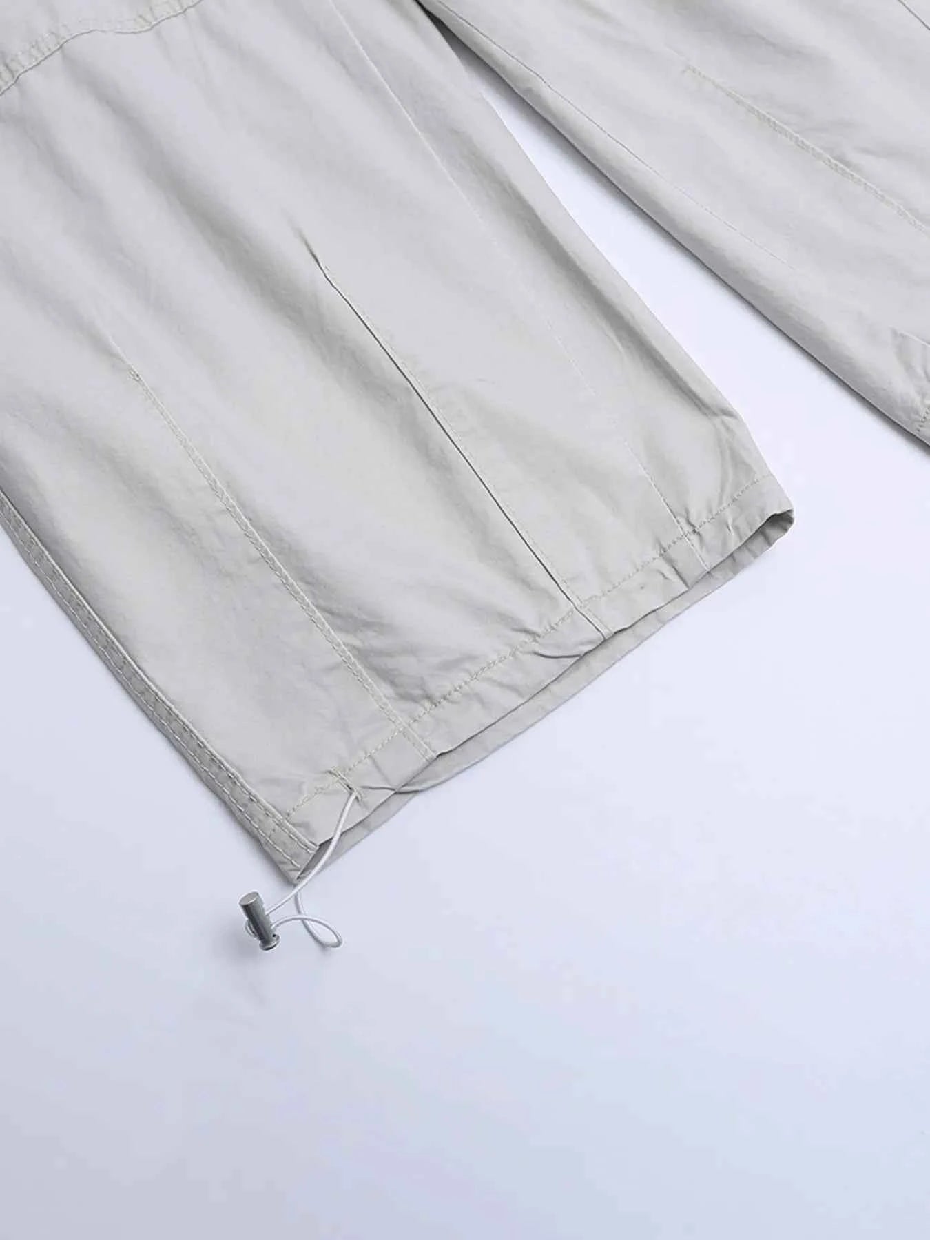 Men's Wide Leg Cargo Pants with Elastic Waist