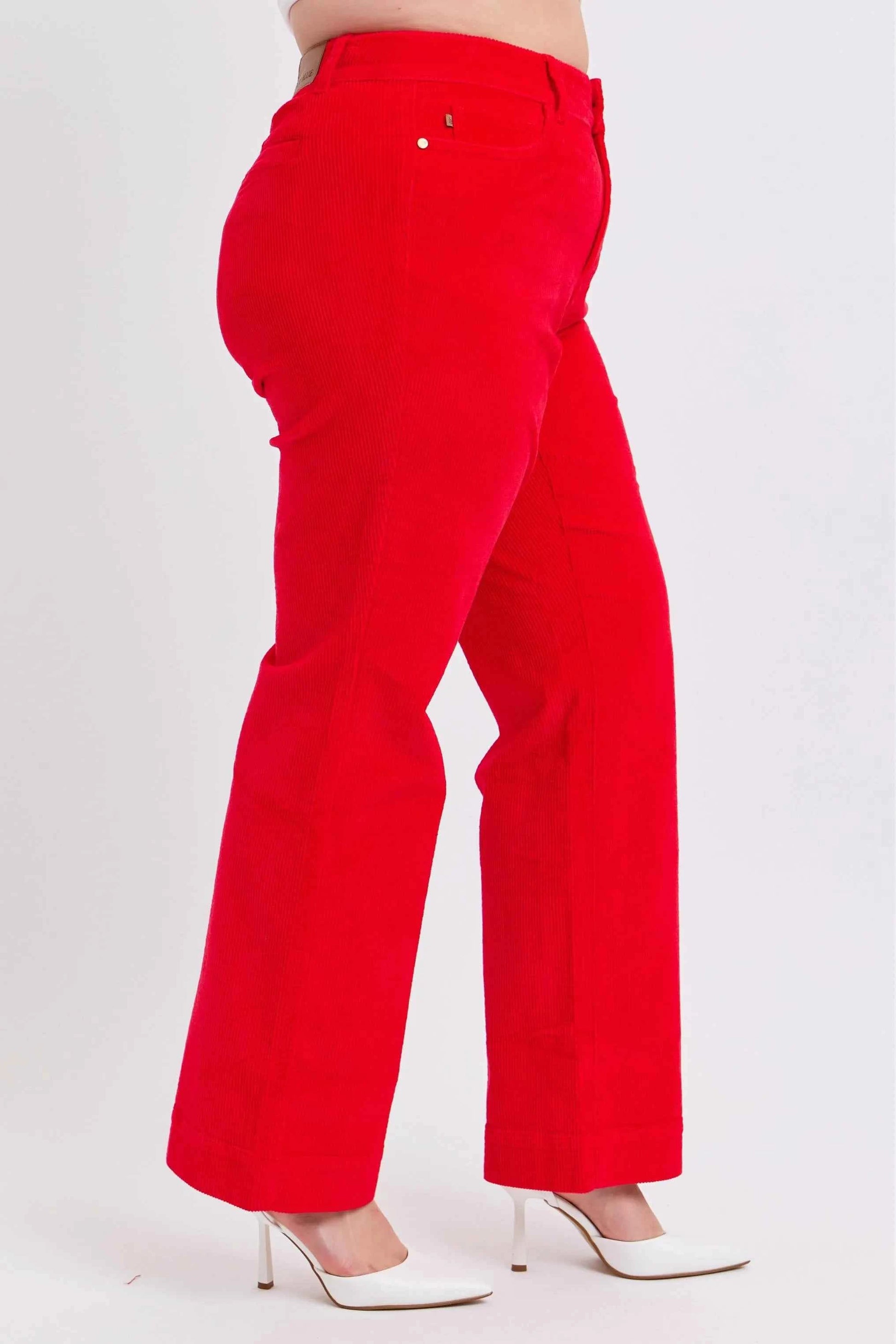 Judy Blue Plus Size High Waist Corduroy Trouser Wide