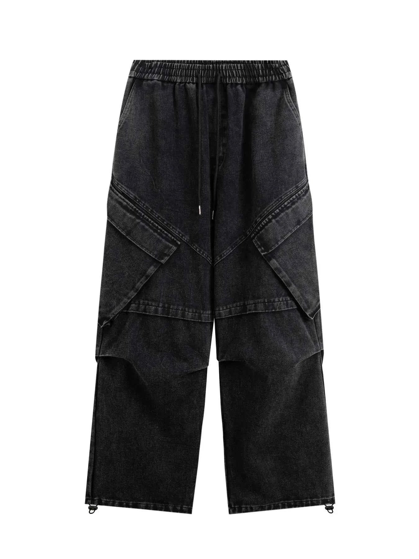 Men's Wide Leg Pants with Drawstring Waist