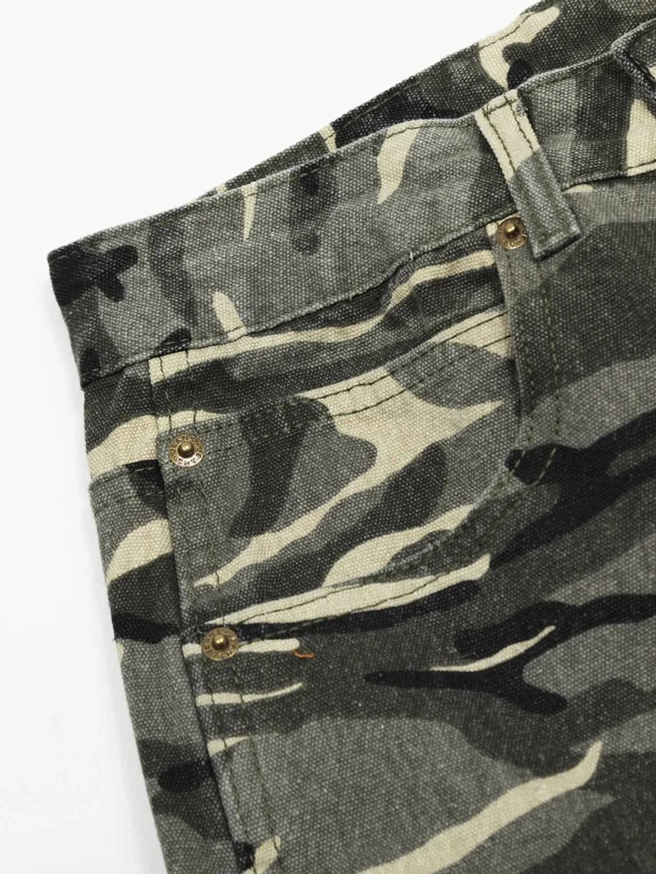Men's Camouflage Cargo Wide Leg Pants