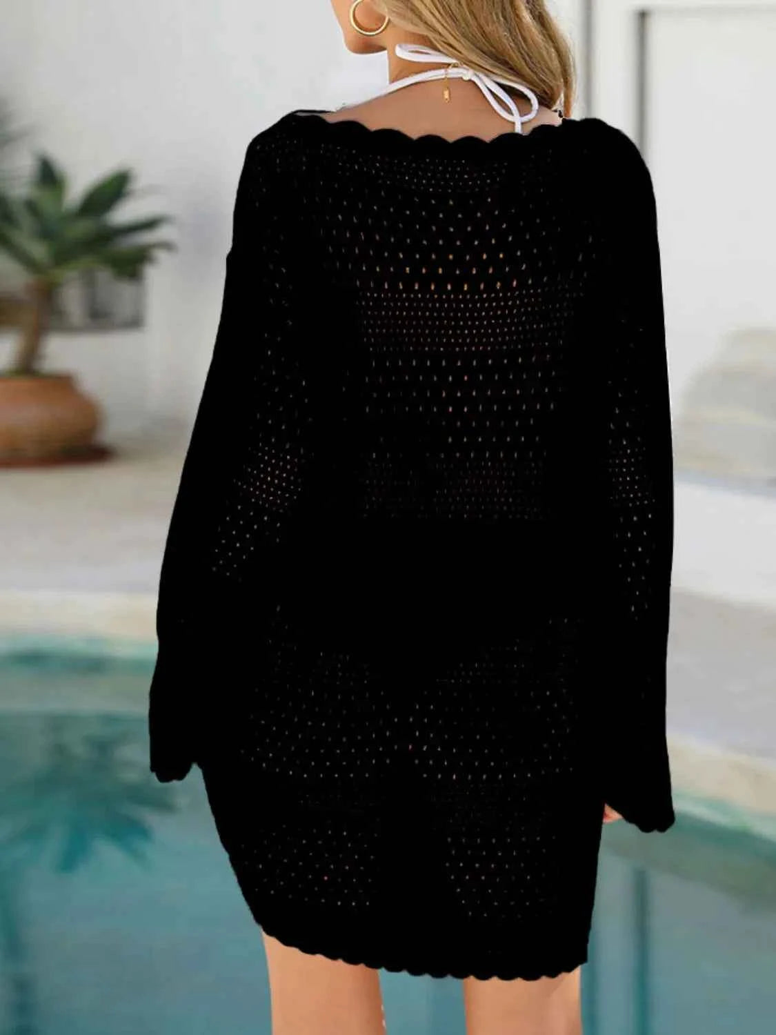 Round Neck Openwork Cover-Up