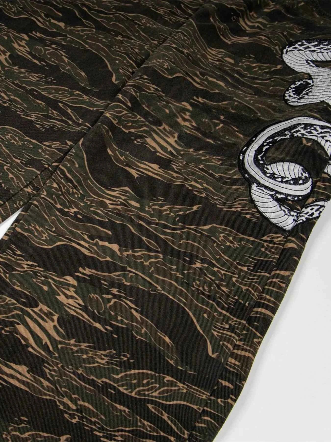 Men's Snake Camouflage Loose Fit Pants