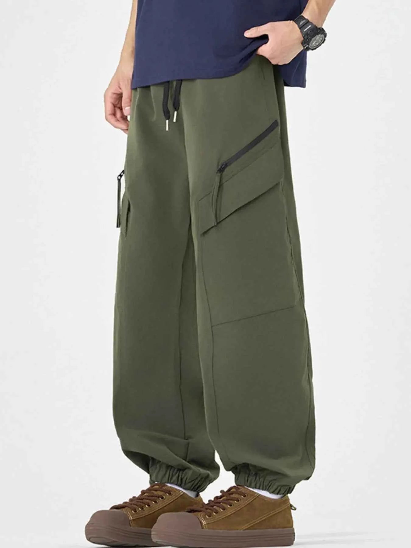 Men's Plus Size Casual Cargo Pants with Multi-Pockets