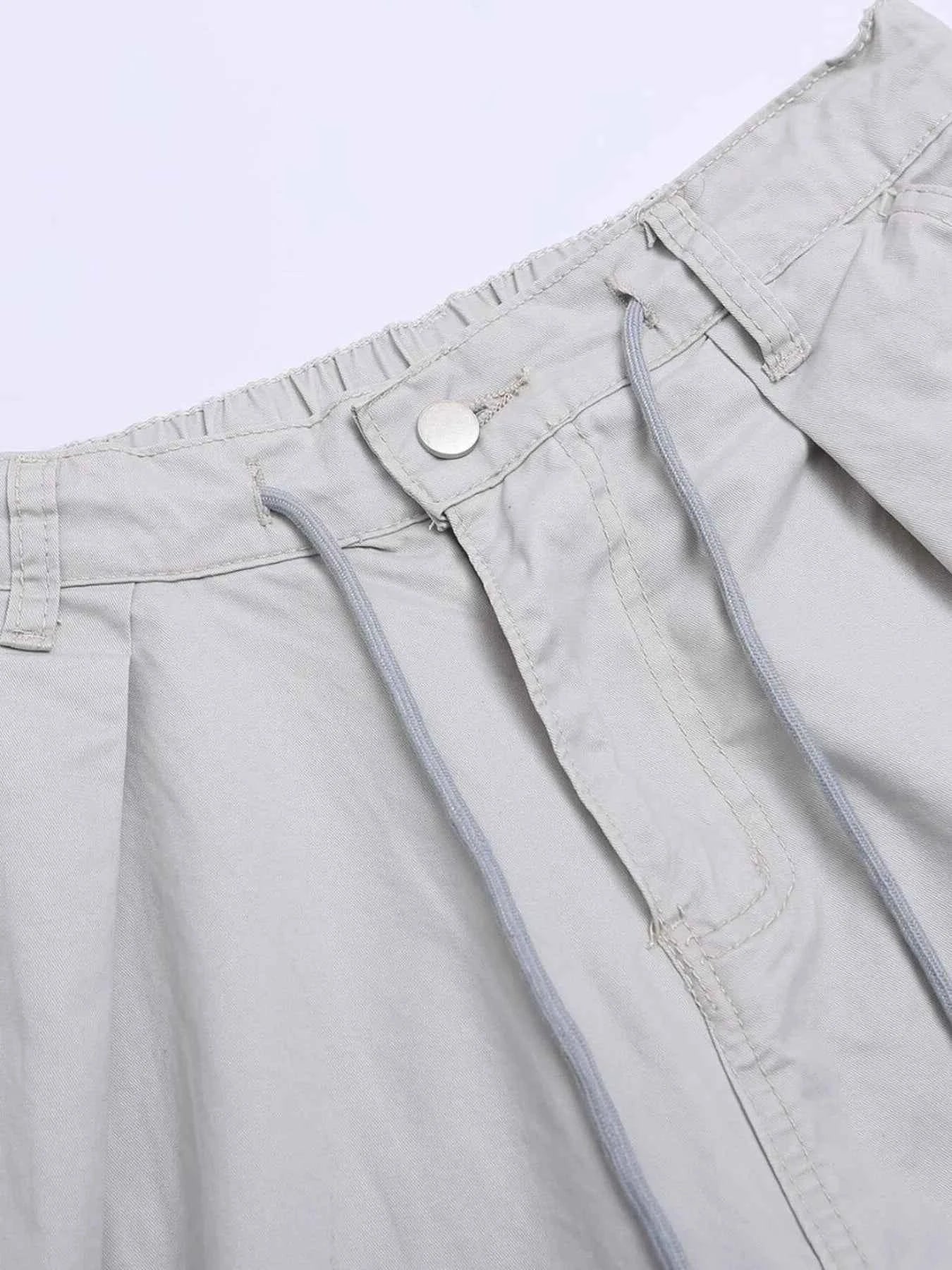 Men's Wide Leg Cargo Pants with Elastic Waist