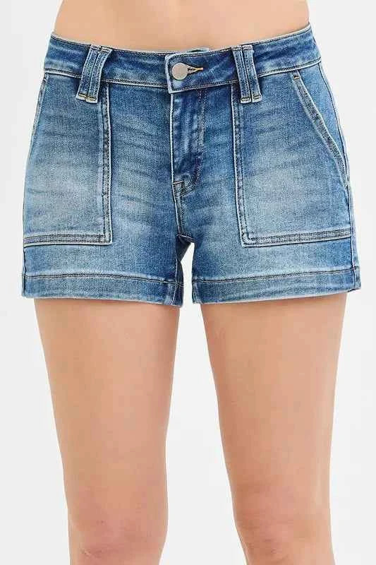 RISEN Low Rise Patched Pocket Shorts