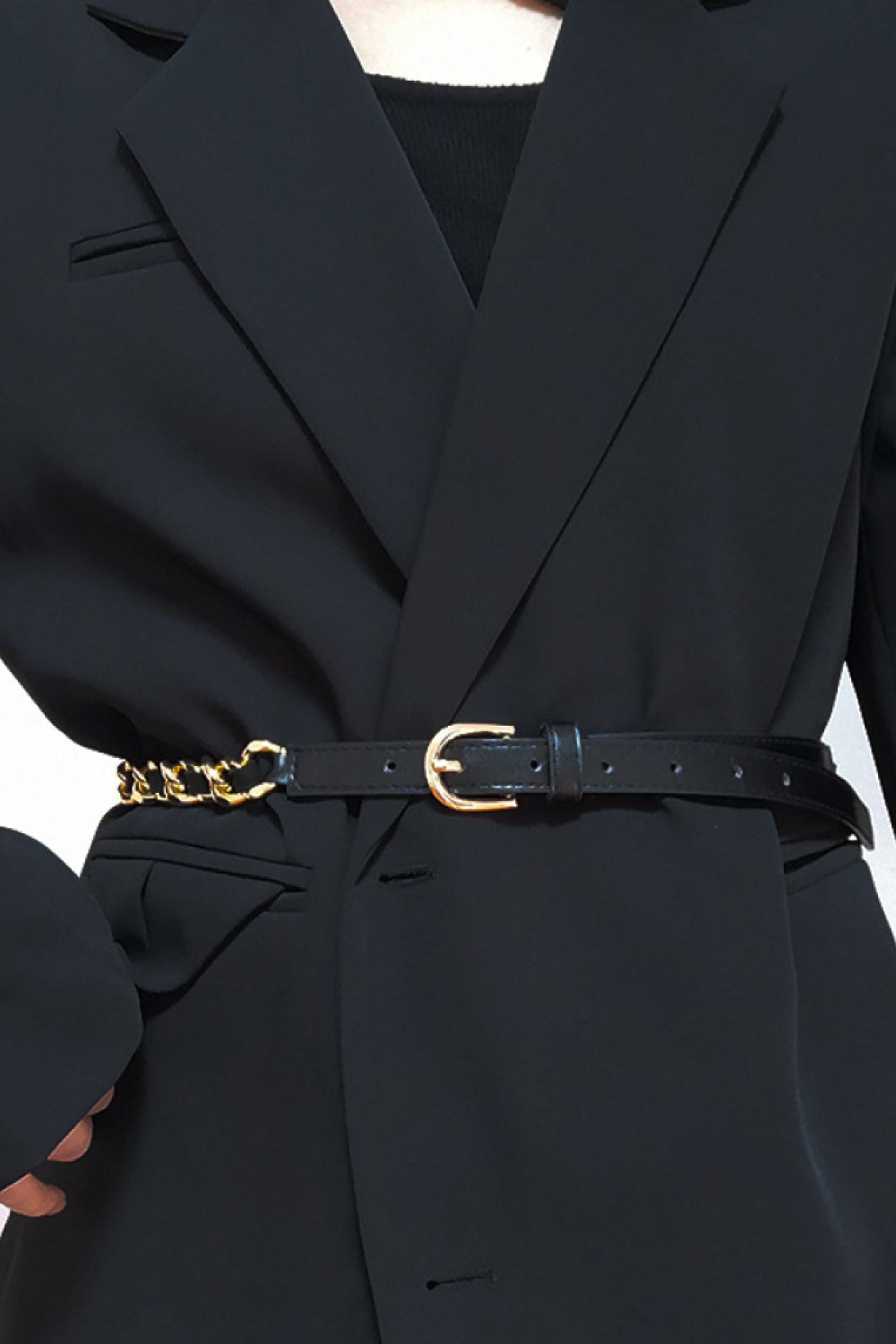 PU Chain Skinny Belt — Livostyle