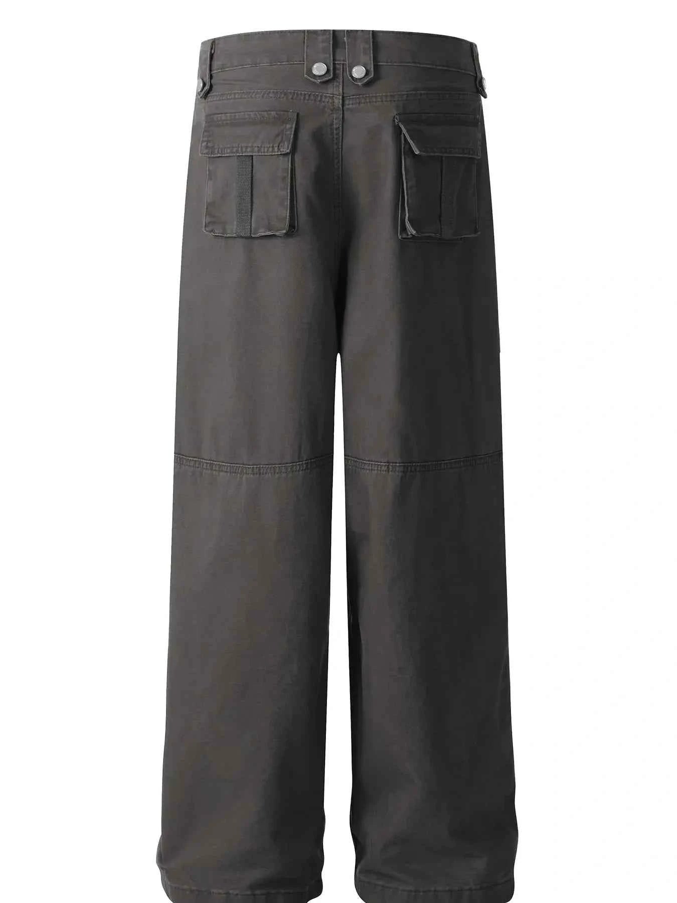 Men's Casual Cargo Wide Leg Pants with Multiple Pockets