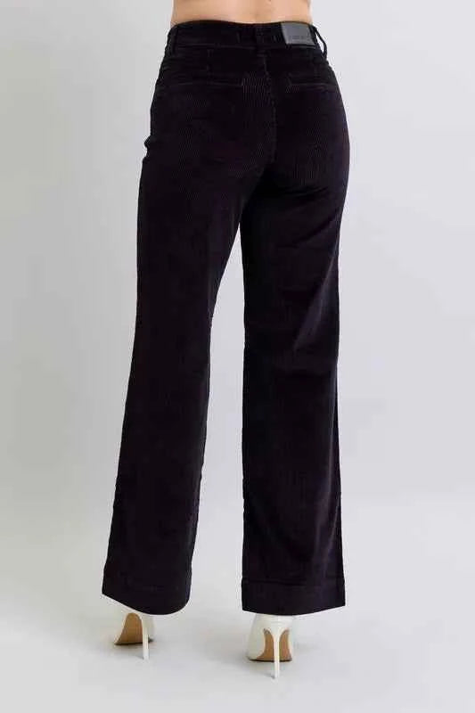 Judy Blue Full Size High Waist Corduroy Trouser Wide Plus Size