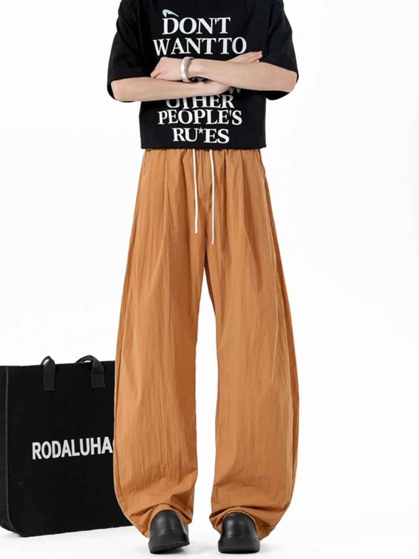Men's Casual Wide Leg Drawstring Pants