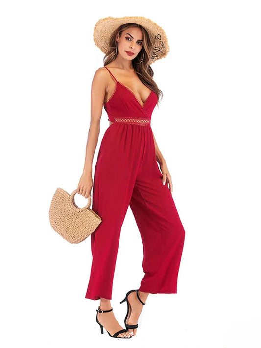Spaghetti Strap Wide Leg Jumpsuit