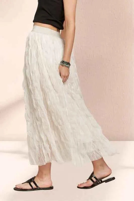 ADORA Elastic Waist Cloud Fluffy Maxi Skirt