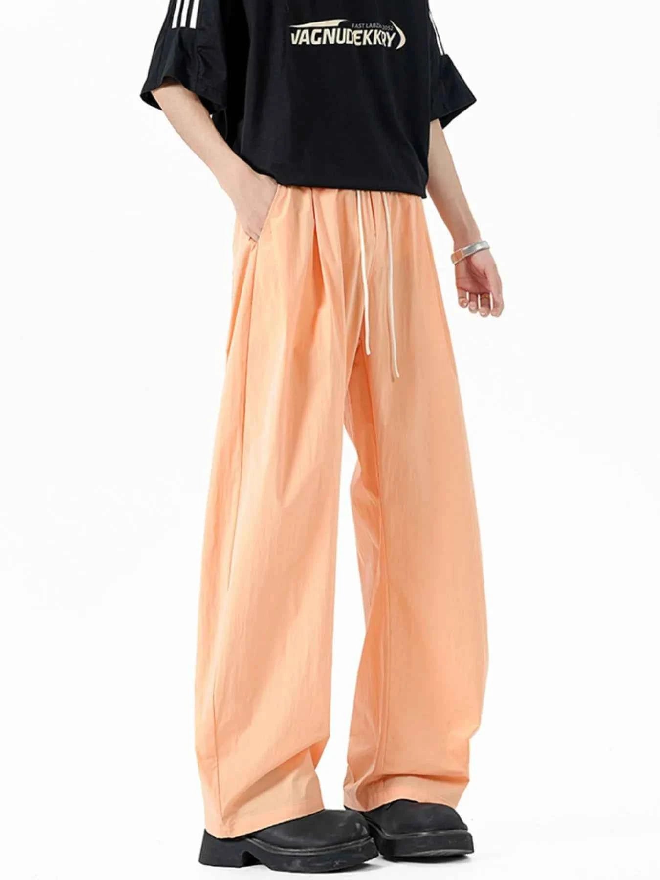 Men's Casual Wide Leg Drawstring Pants