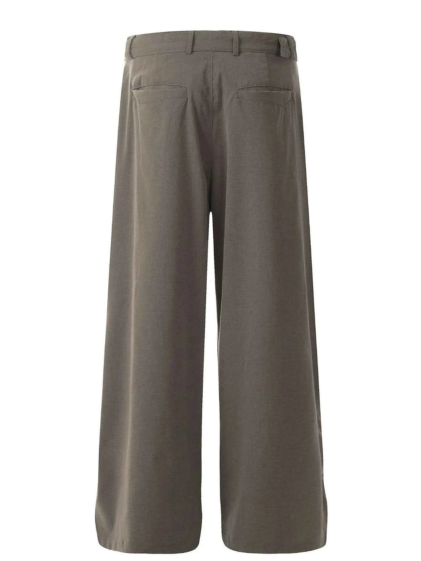 Men's Wide Leg High Waist Pants with Belt