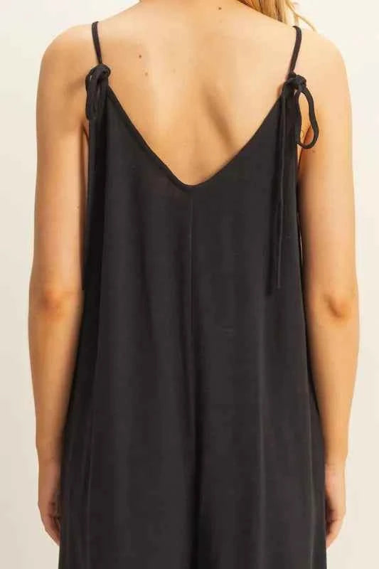 HYFVE V-Neck Pocket Detail Side Tie Hem Romper