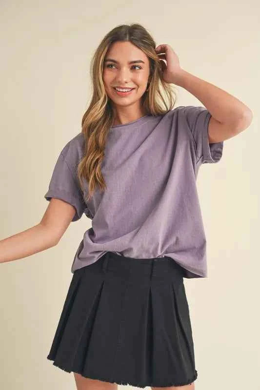 Aemi+Co Pleated Denim Mini Skirt