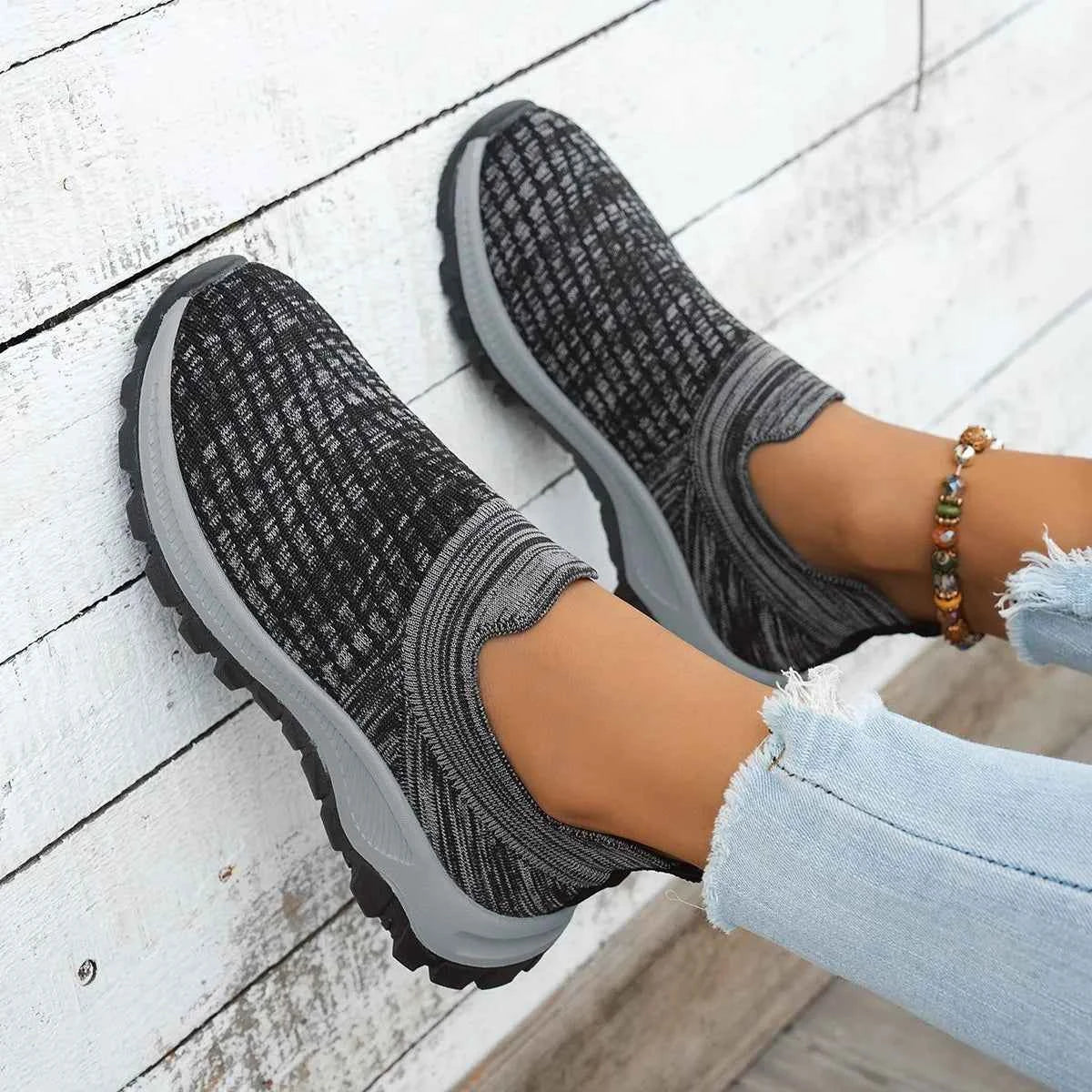 Mesh Round Toe Platform Athletic