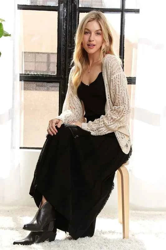 ADORA Solid Waist Tie Skirt