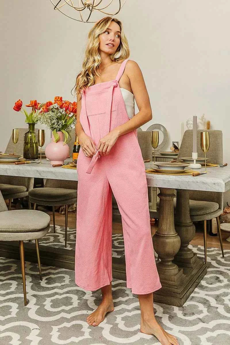 BiBi Textured Jacquard Jumpsuit with Side Pockets