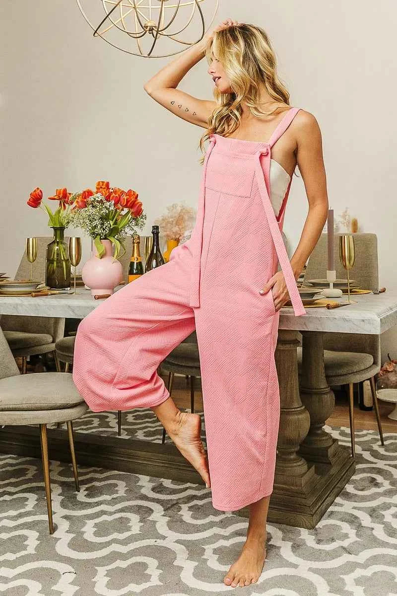 BiBi Textured Jacquard Jumpsuit with Side Pockets