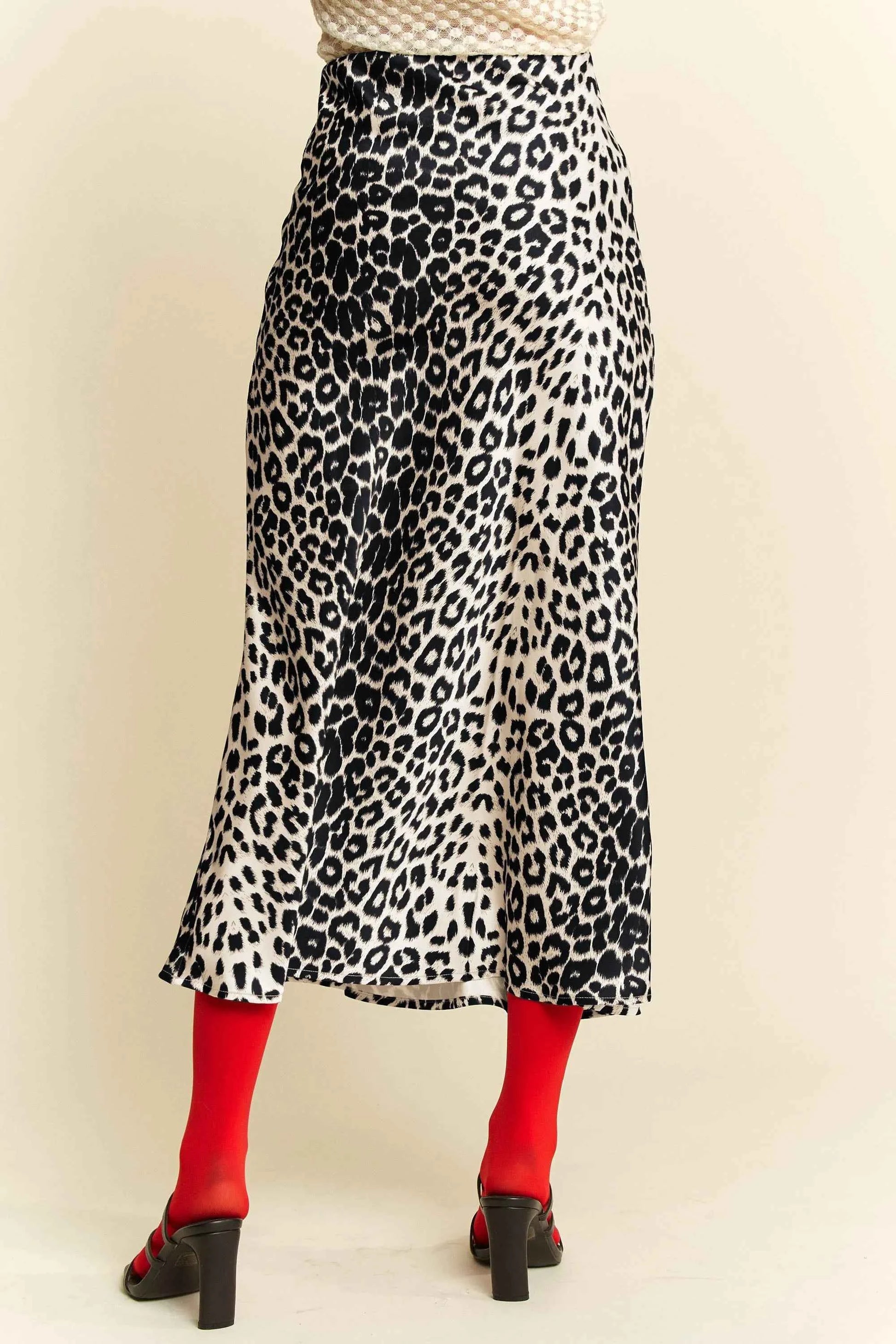 Davi & Dani Leopard Animal Print Long Length Skirt