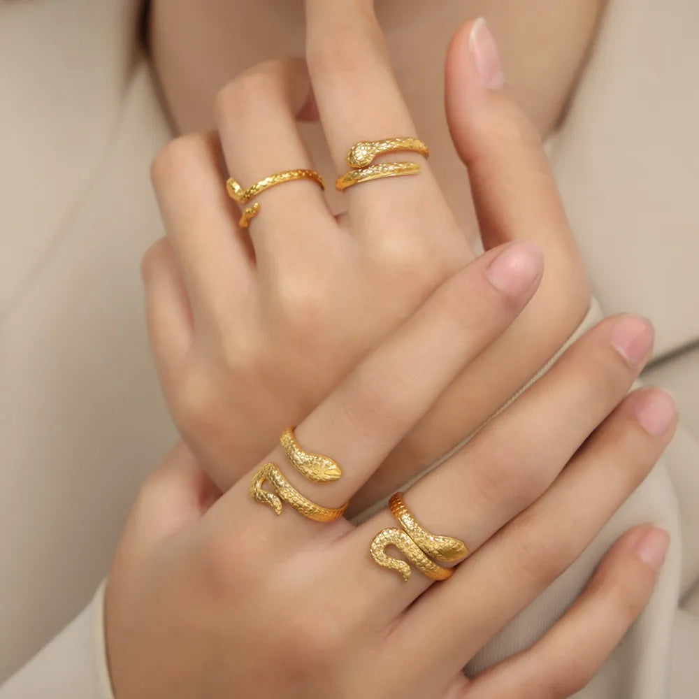 Titanium Steel Snake Shape Bypass Ring — Livostyle