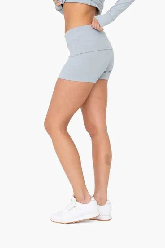 MONO B Ribbed Foldover Waist Shorts