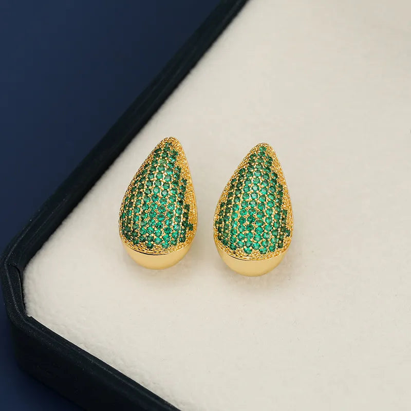 18K Gold-Plated Zircon Teardrop Earring — Livostyle