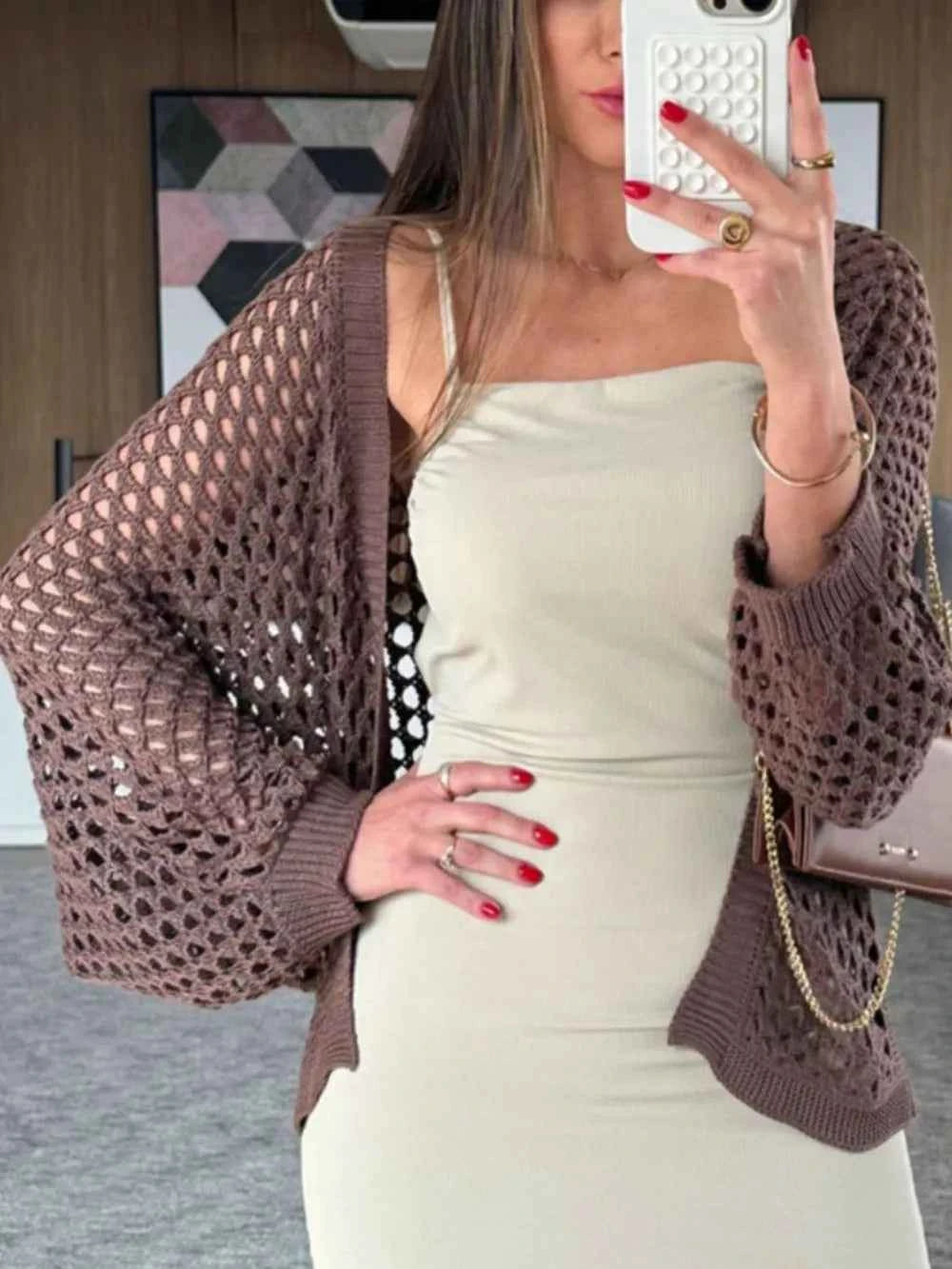 Hollow Out Open Front Cover-Up