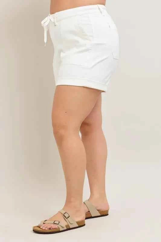 Judy Blue Full Size High Waist Cuff Denim Shorts Plus Size