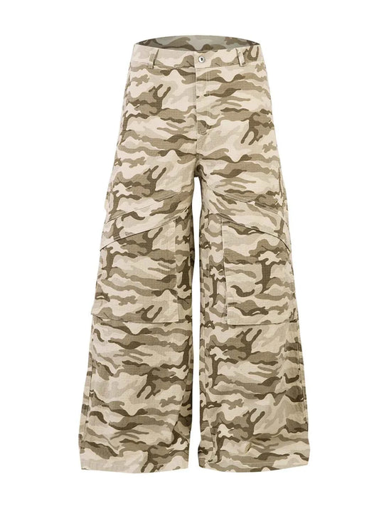 Men's Wide Leg Camouflage Cargo Pants