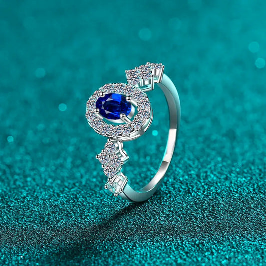 925 Sterling Silver Moissanite Ring — square view — Livostyle