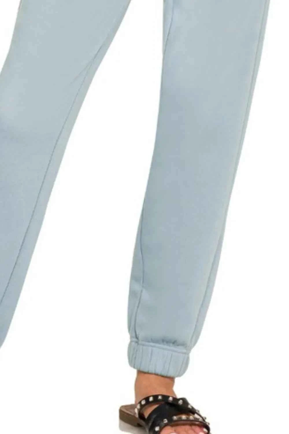Zenana Fleece Jogger Sweatpants With Pockets
