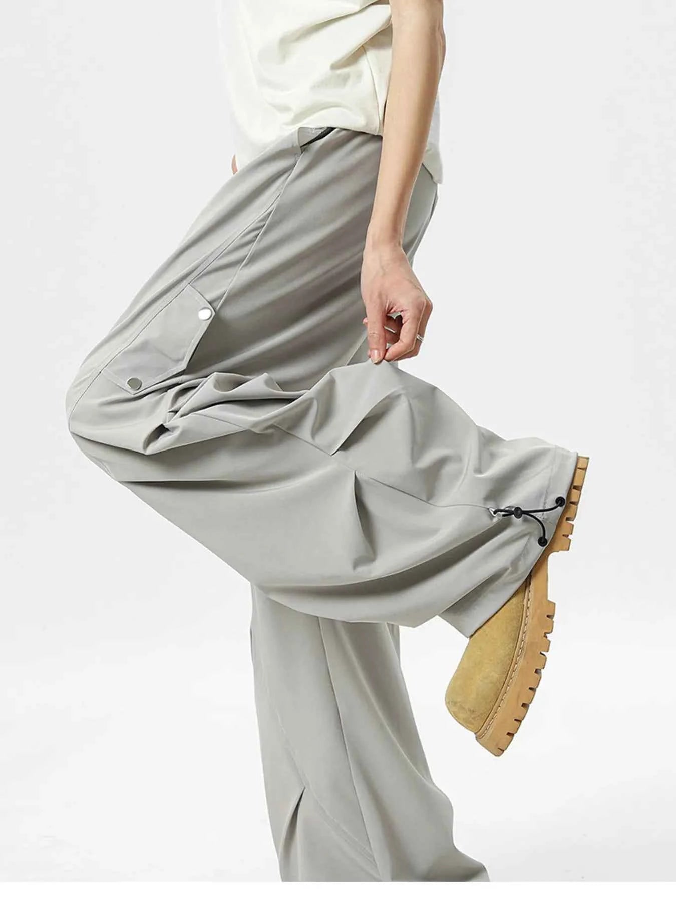 Men's Oversized Wide Leg Cargo Pants with Drawstring