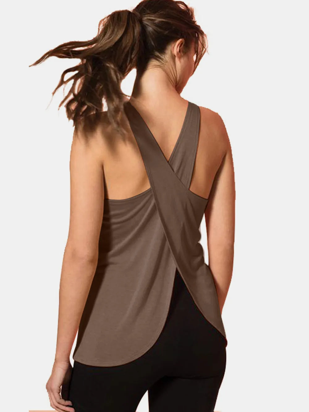 Crisscross Scoop Neck Active Tank — Livostyle