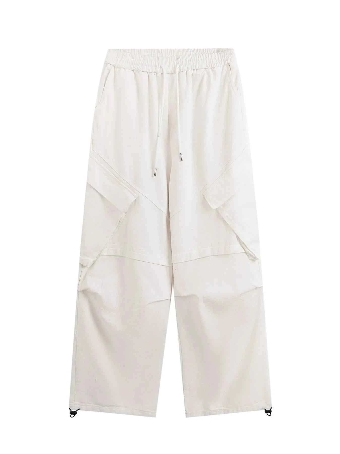 Men's Wide Leg Pants with Drawstring Waist