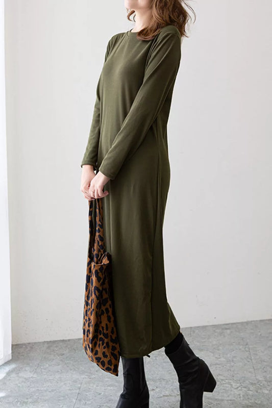Casual Long Sleeve Midi Dress