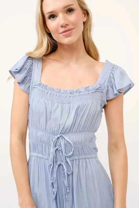 And The Why Ruched Multi Strings Jumpsuit
