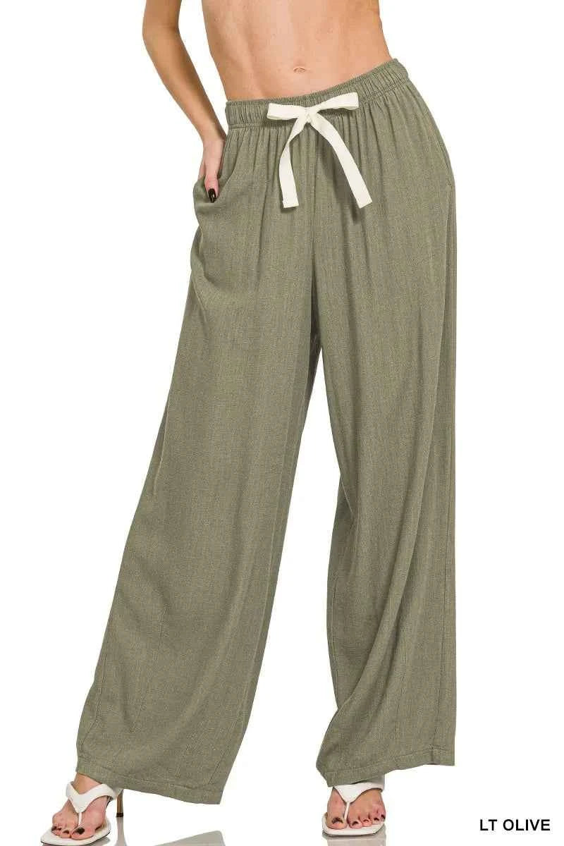 Linen Drawstring Pants — Livostyle