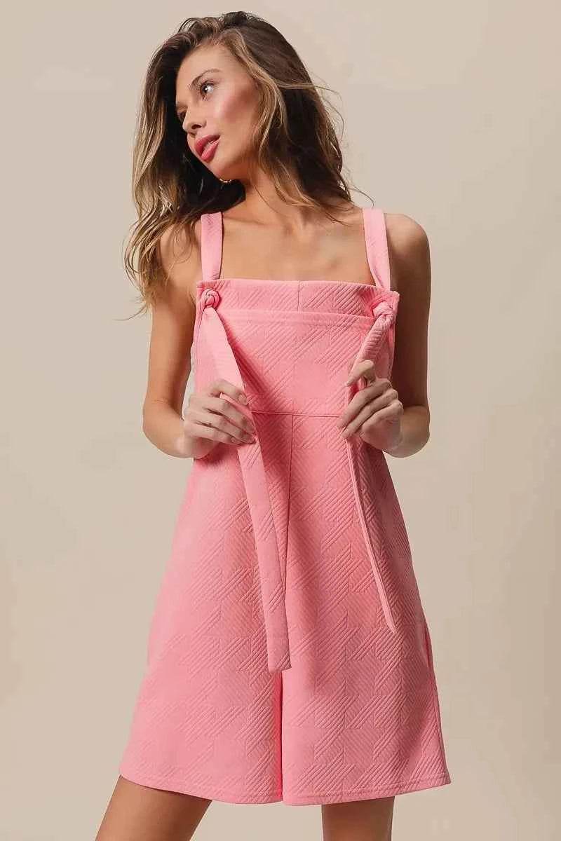 BiBi Texured Jacquard Romper with Side Pockets