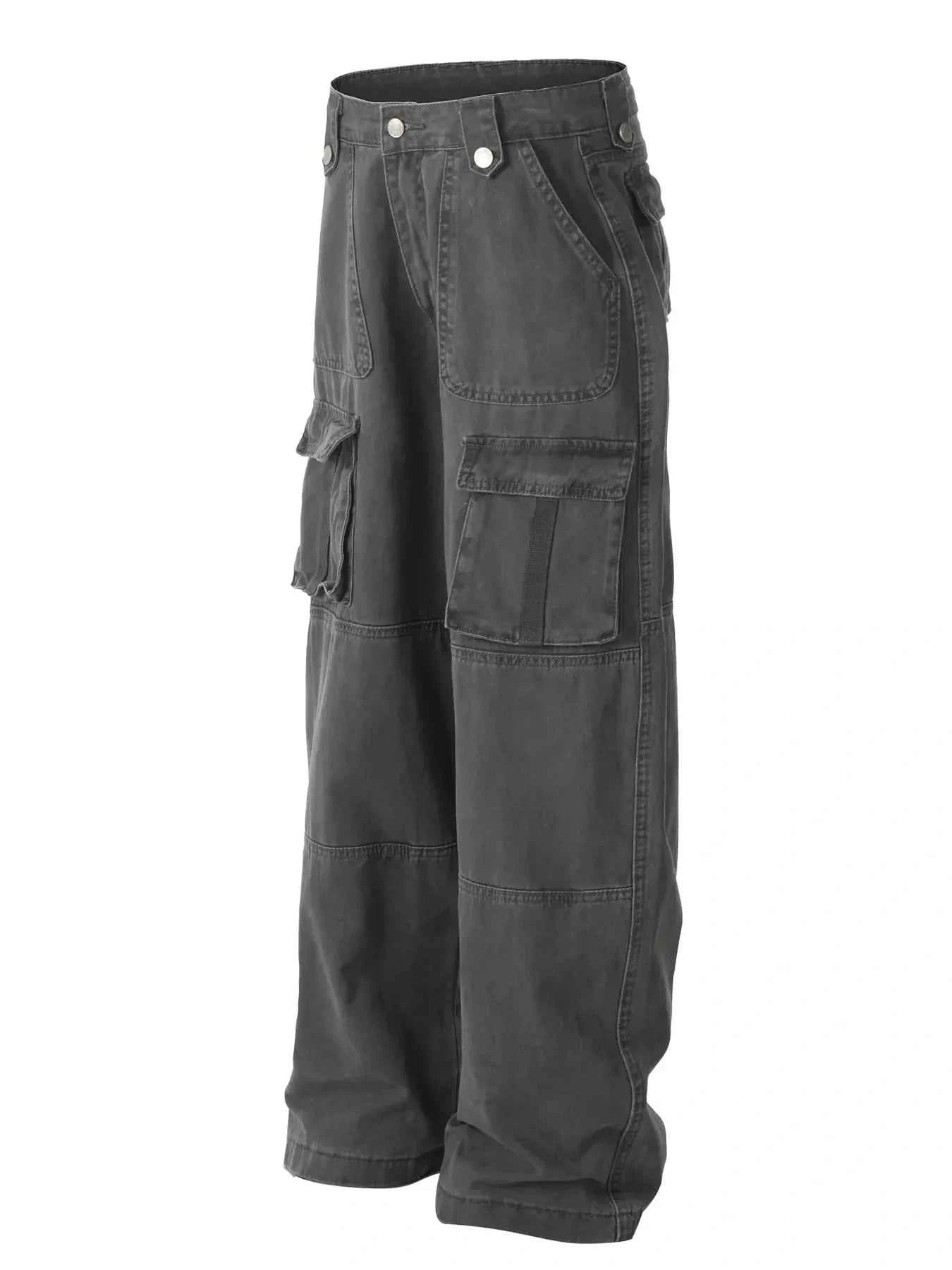 Men's Casual Cargo Wide Leg Pants with Multiple Pockets