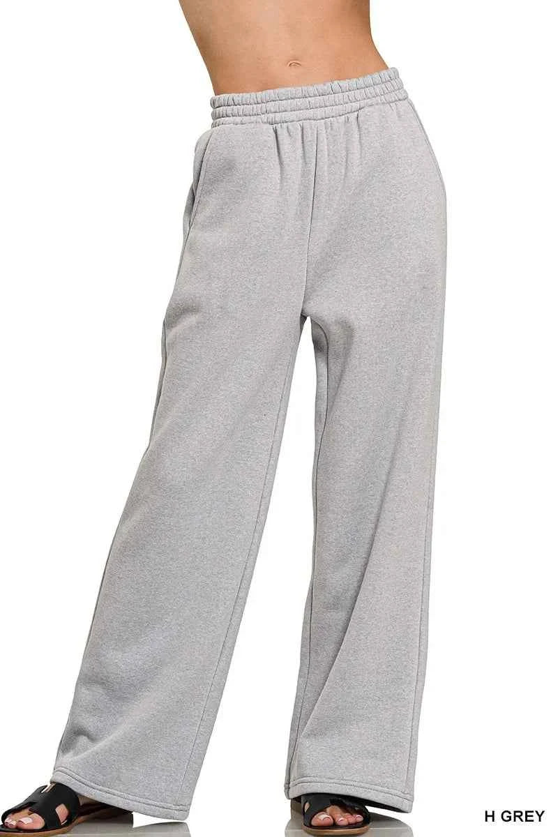 Zenana Fleece Drawstring Pants With Pocket