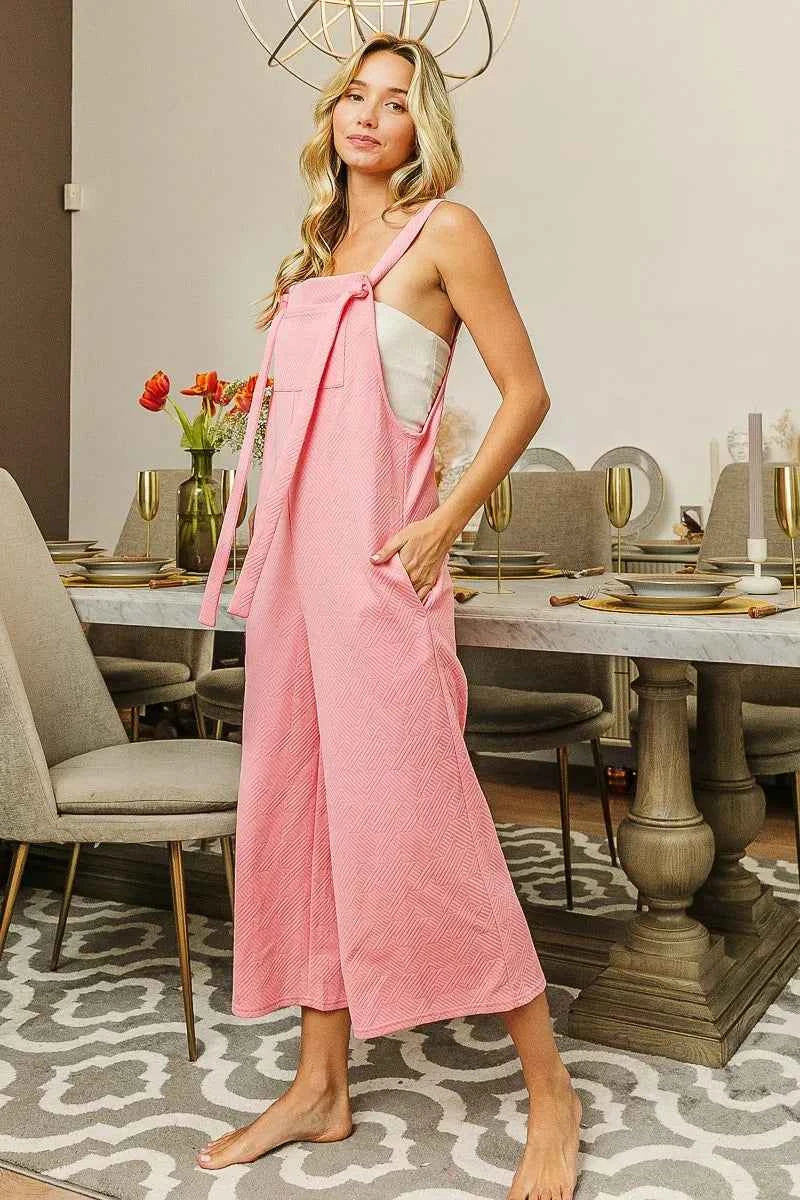 BiBi Textured Jacquard Jumpsuit with Side Pockets