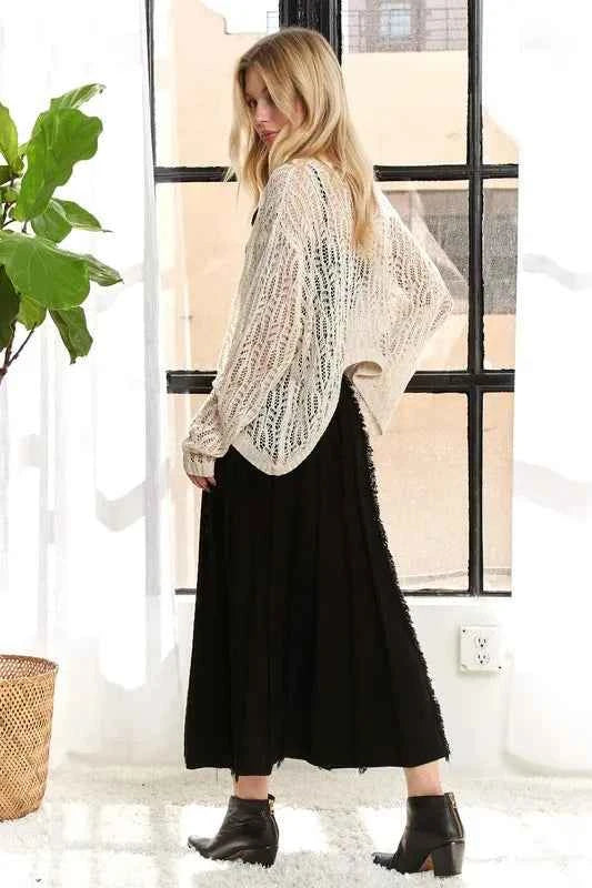 ADORA Solid Waist Tie Skirt