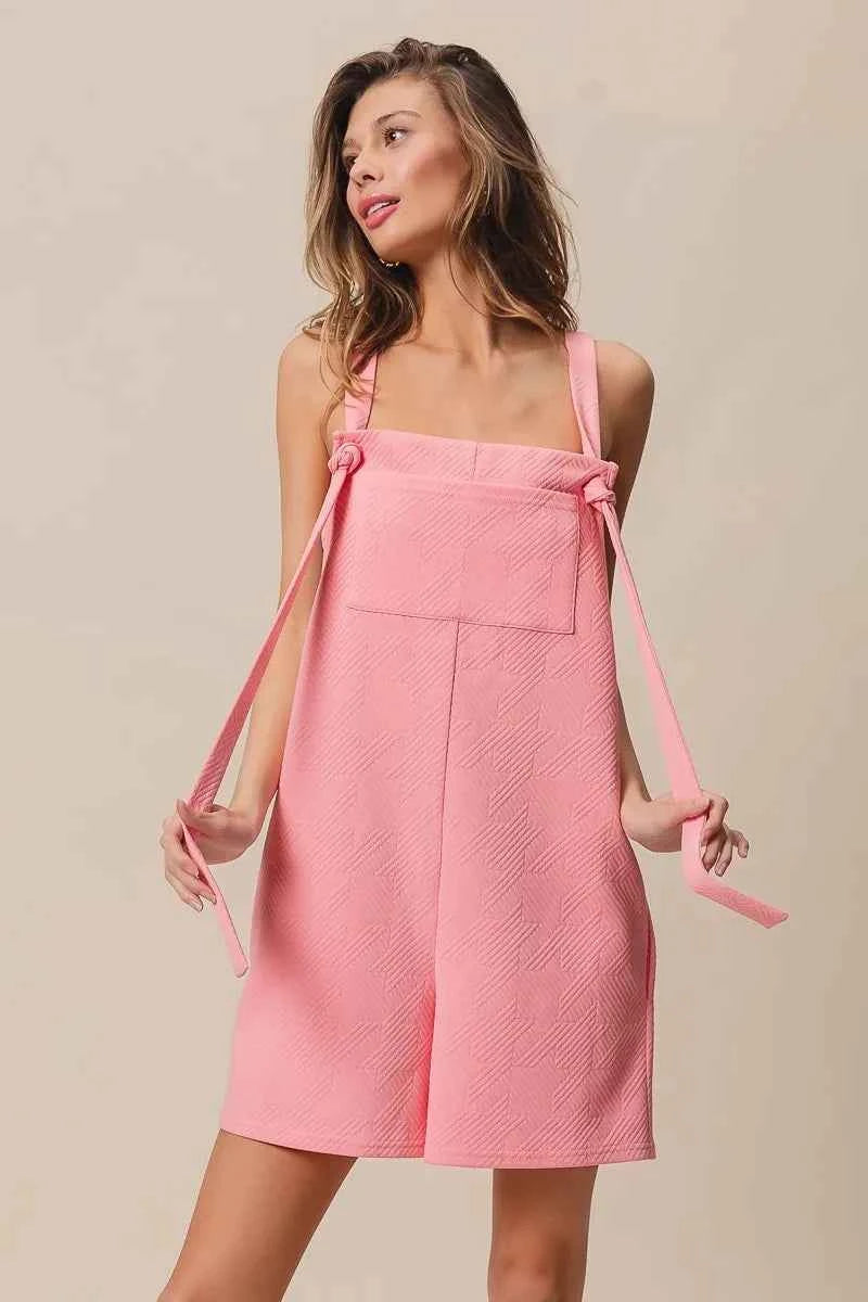 BiBi Texured Jacquard Romper with Side Pockets