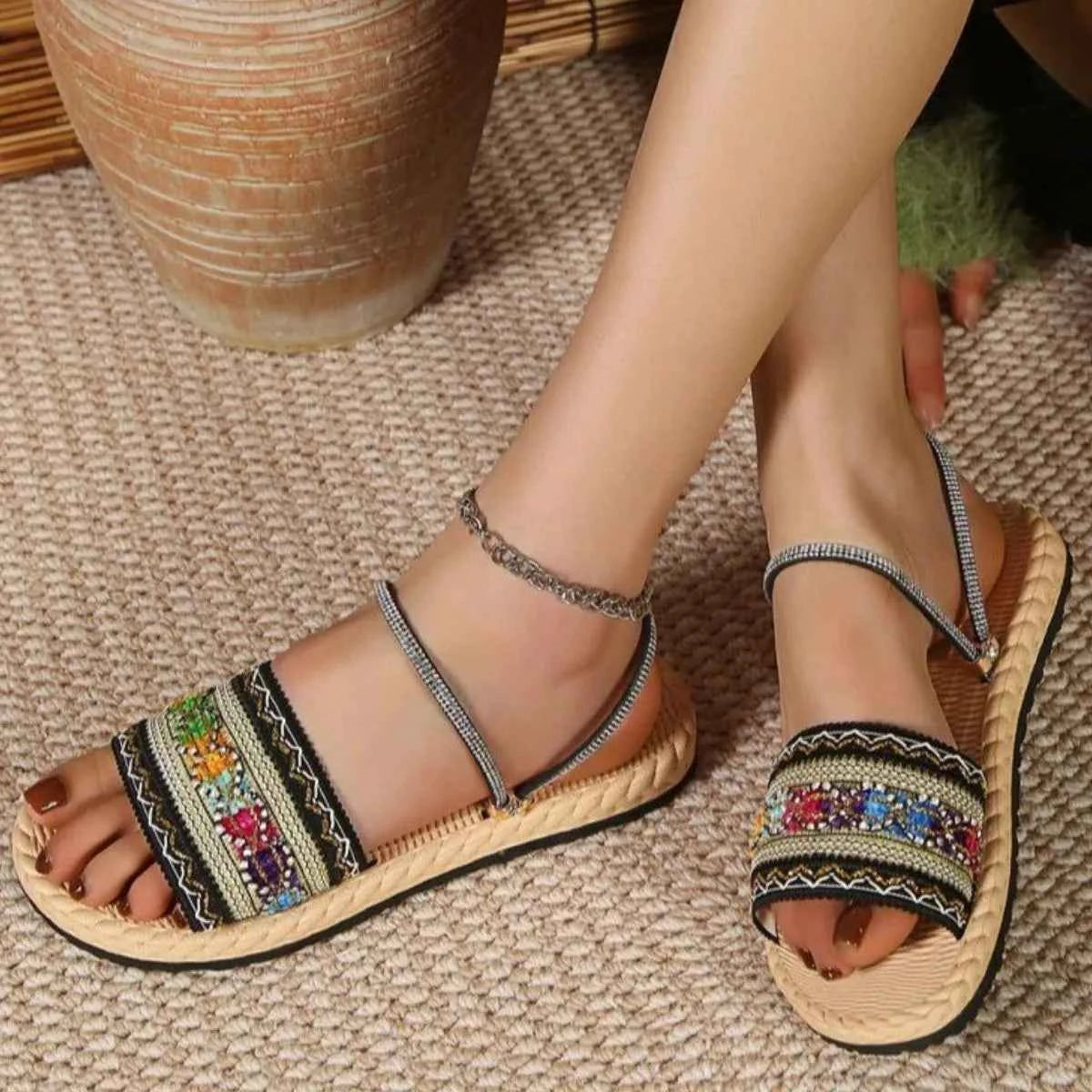 Open Toe Flats Sandals