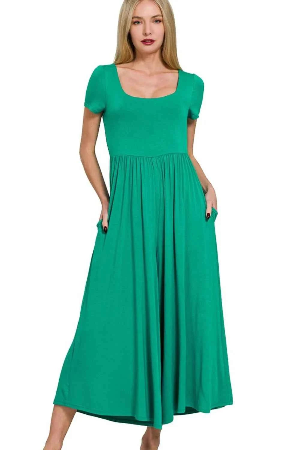 Double Layered Short Sleeve Jumpsuits — Livostyle