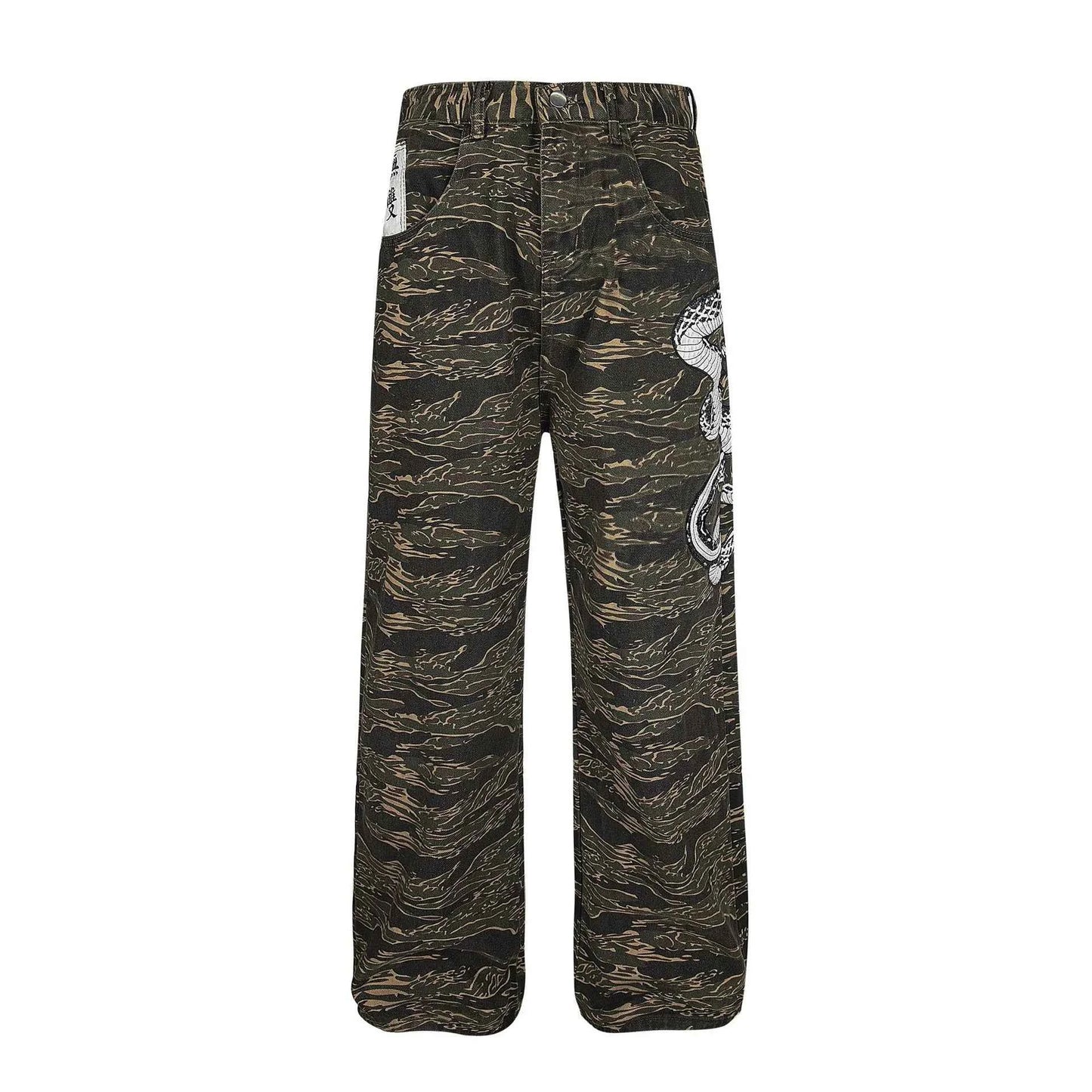 Men's Snake Camouflage Loose Fit Pants