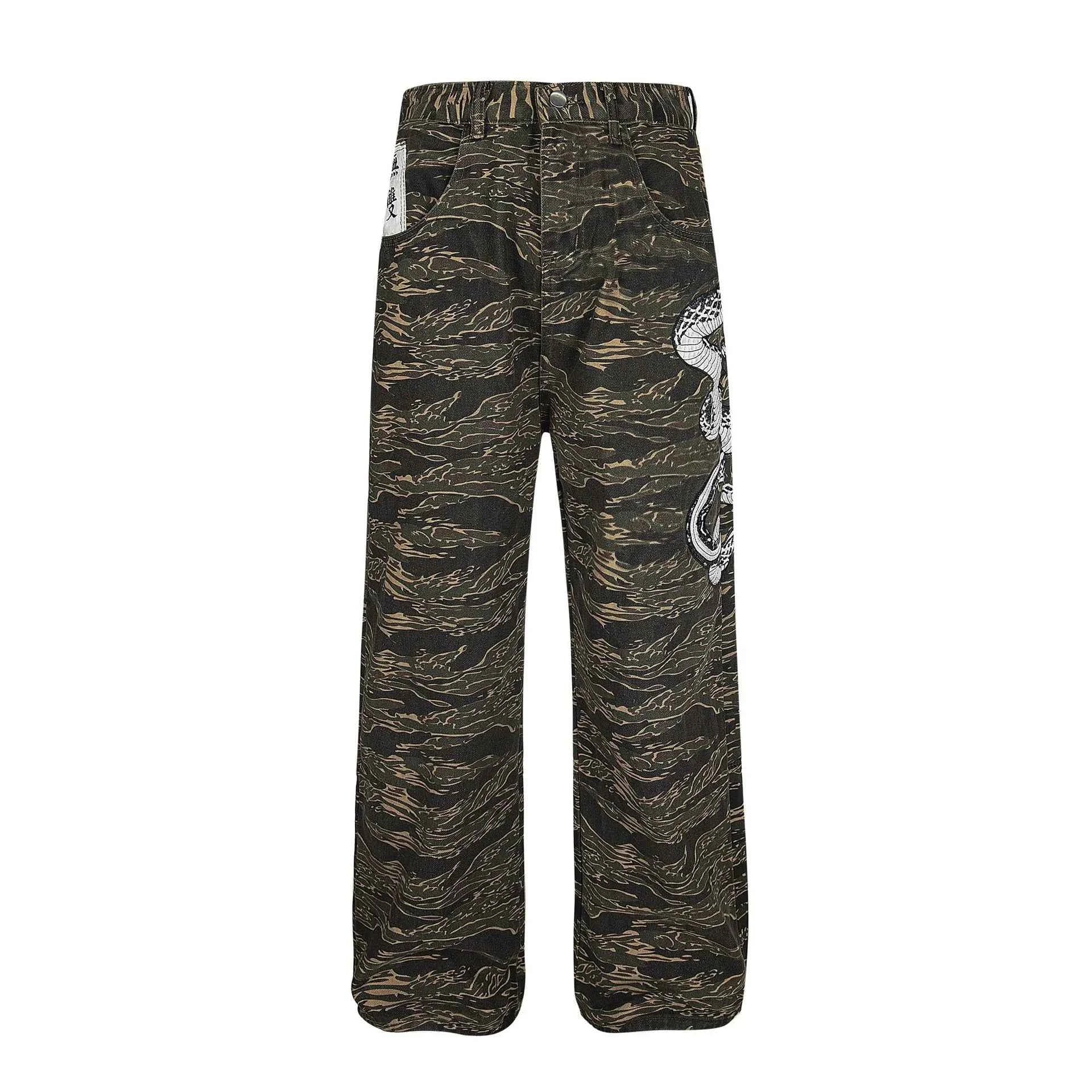 Men's Snake Camouflage Loose Fit Pants