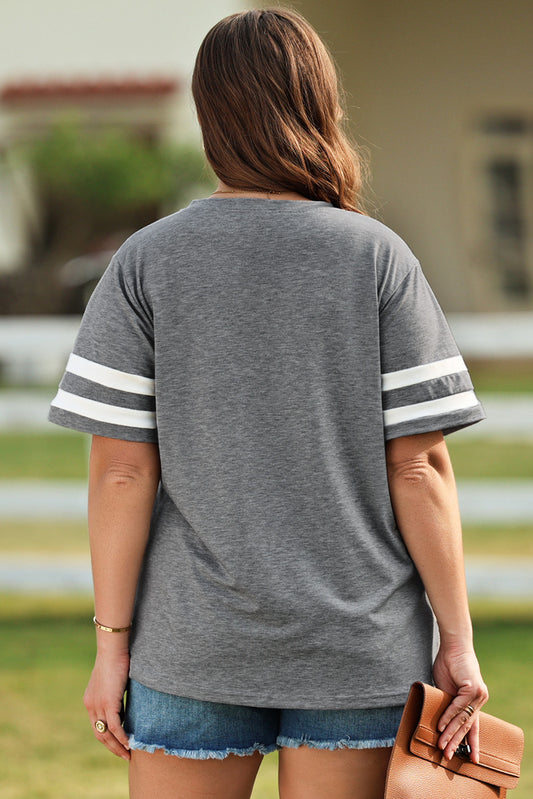 US Flag Graphic V-Neck Tee – Plus Size